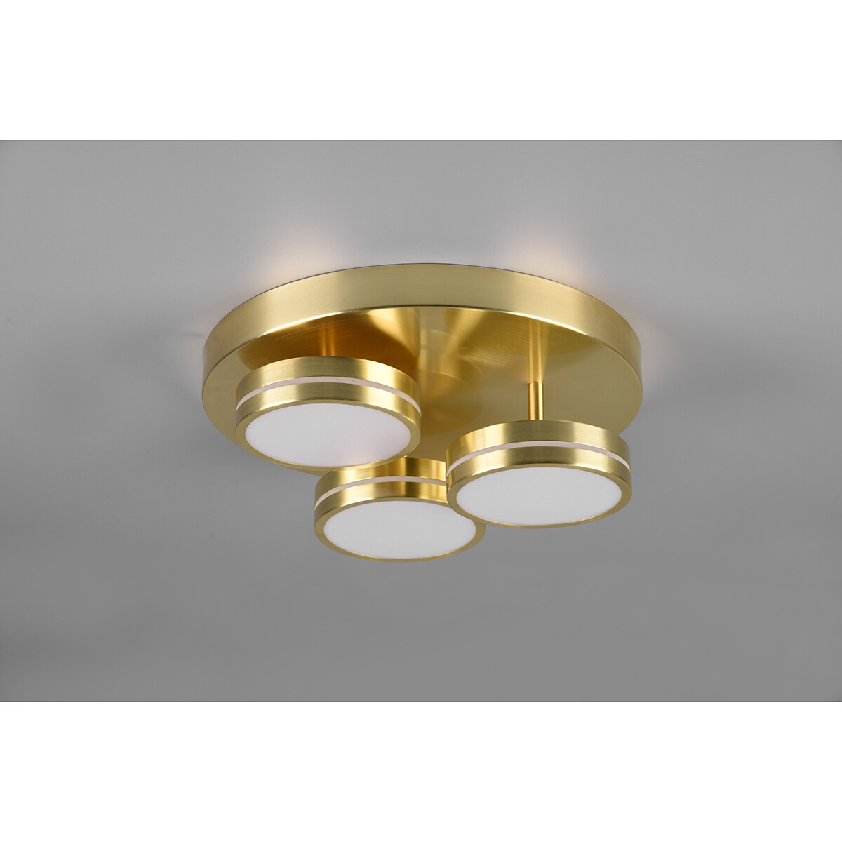 LED Deckenlampe - Deckenbeleuchtung - Trion Franco - 25.5W - Warmweiß 3000K - 3-flammig - Dimmbar - Rund - Matt Gold - Aluminium