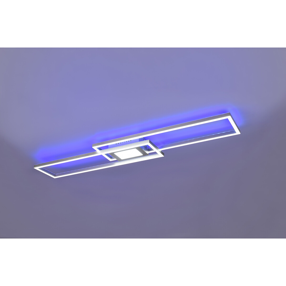 LED Deckenlampe - Deckenbeleuchtung - Trion Gandon - 37W + 10W - Anpassbare Lichtfarbe - Dimmbar - Rund - Matt Nickel - Aluminium