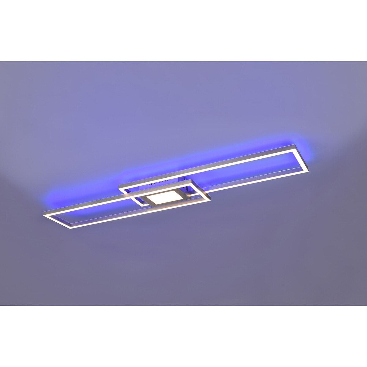 LED Deckenlampe - Deckenbeleuchtung - Trion Gandon - 37W + 10W - Anpassbare Lichtfarbe - Dimmbar - Rund - Matt Nickel - Aluminium