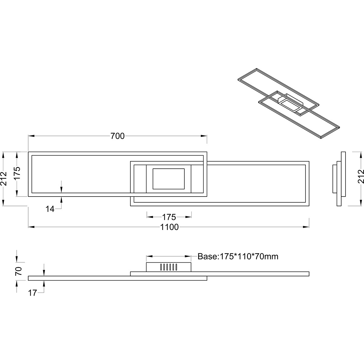 LED Deckenlampe - Deckenbeleuchtung - Trion Gandon - 37W + 10W - Anpassbare Lichtfarbe - Dimmbar - Rund - Matt Nickel - Aluminium