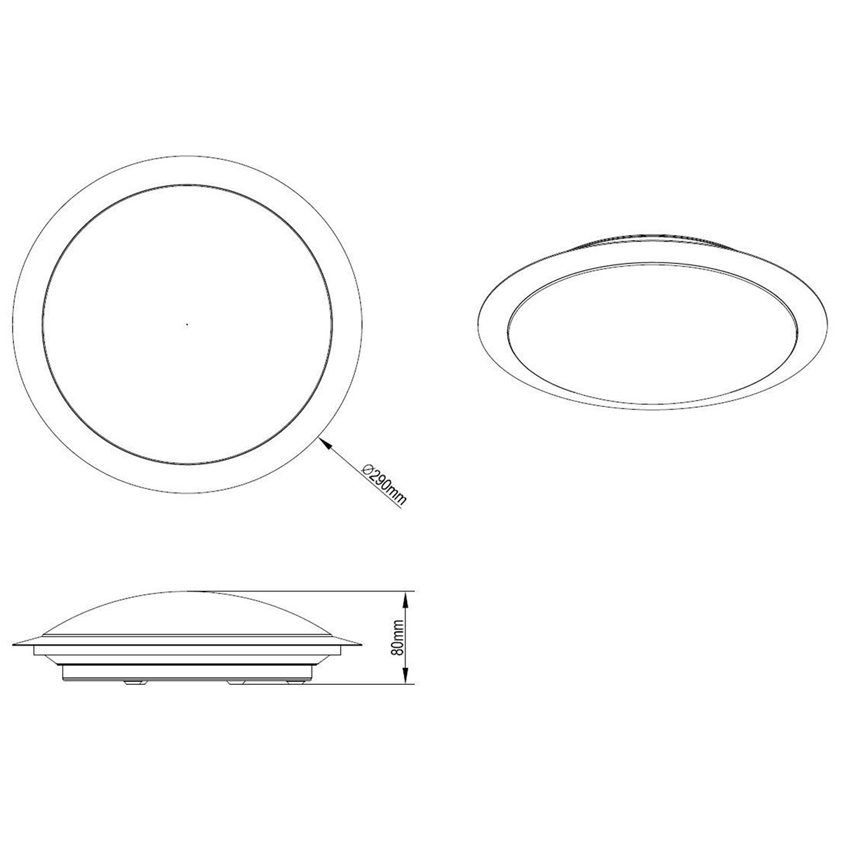 LED Deckenleuchte - Trion Ginzon - 9W - Warmweiß 3000K - Rund - Matt Titan - Aluminium