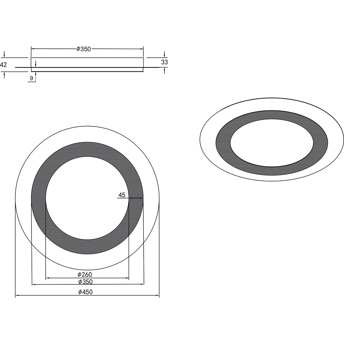 LED-Deckenleuchte - Deckenbeleuchtung - Trion Groan - 42W - Verstellbare Farbe - Fernbedienung - Dimmbar - Rund - Matt-Nickel - Metall