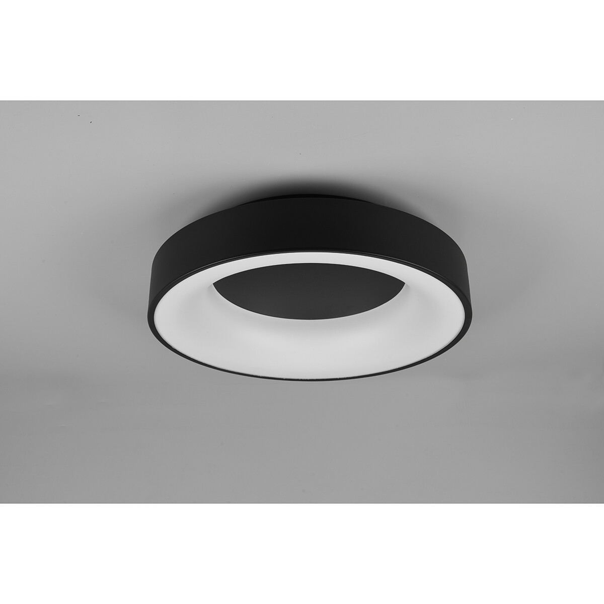 LED Deckenlampe - Deckenbeleuchtung - Trion Gurano - 27W - Warmweiß 3000K - Dimmbar - Rund - Matt Schwarz - Aluminium