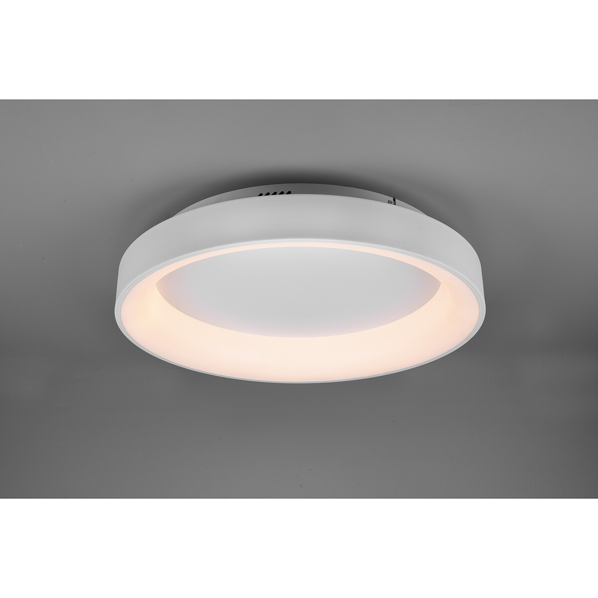 LED Deckenlampe - Deckenbeleuchtung - Trion Gurano - 48W - Anpassbare Lichtfarbe - Fernbedienung - Dimmbar - Rund - Matt Weiß - Aluminium