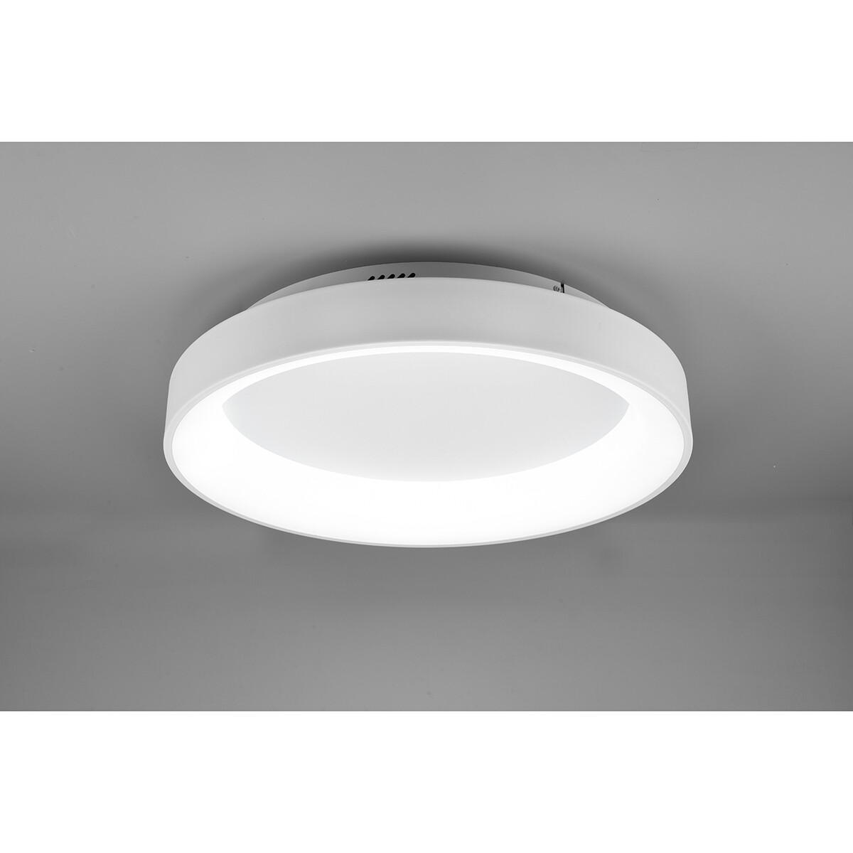 LED Deckenlampe - Deckenbeleuchtung - Trion Gurano - 48W - Anpassbare Lichtfarbe - Fernbedienung - Dimmbar - Rund - Matt Weiß - Aluminium