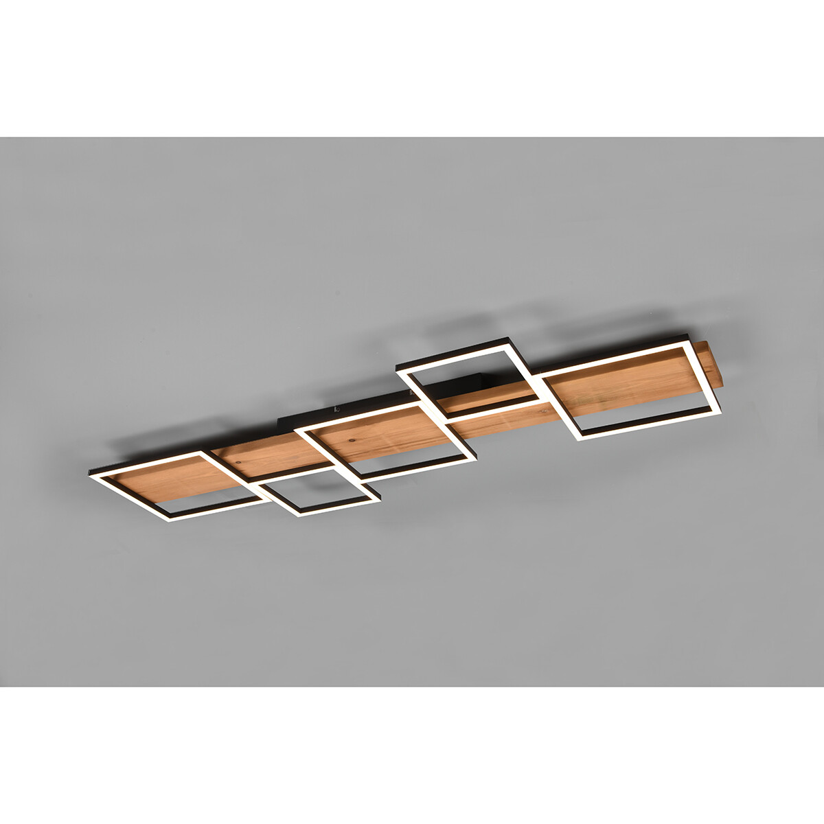 LED Deckenlampe - Deckenbeleuchtung - Trion Harla - 42W - Warmweiß 3000K - Dimmbar - Rechteckig - Mattschwarz - Aluminium