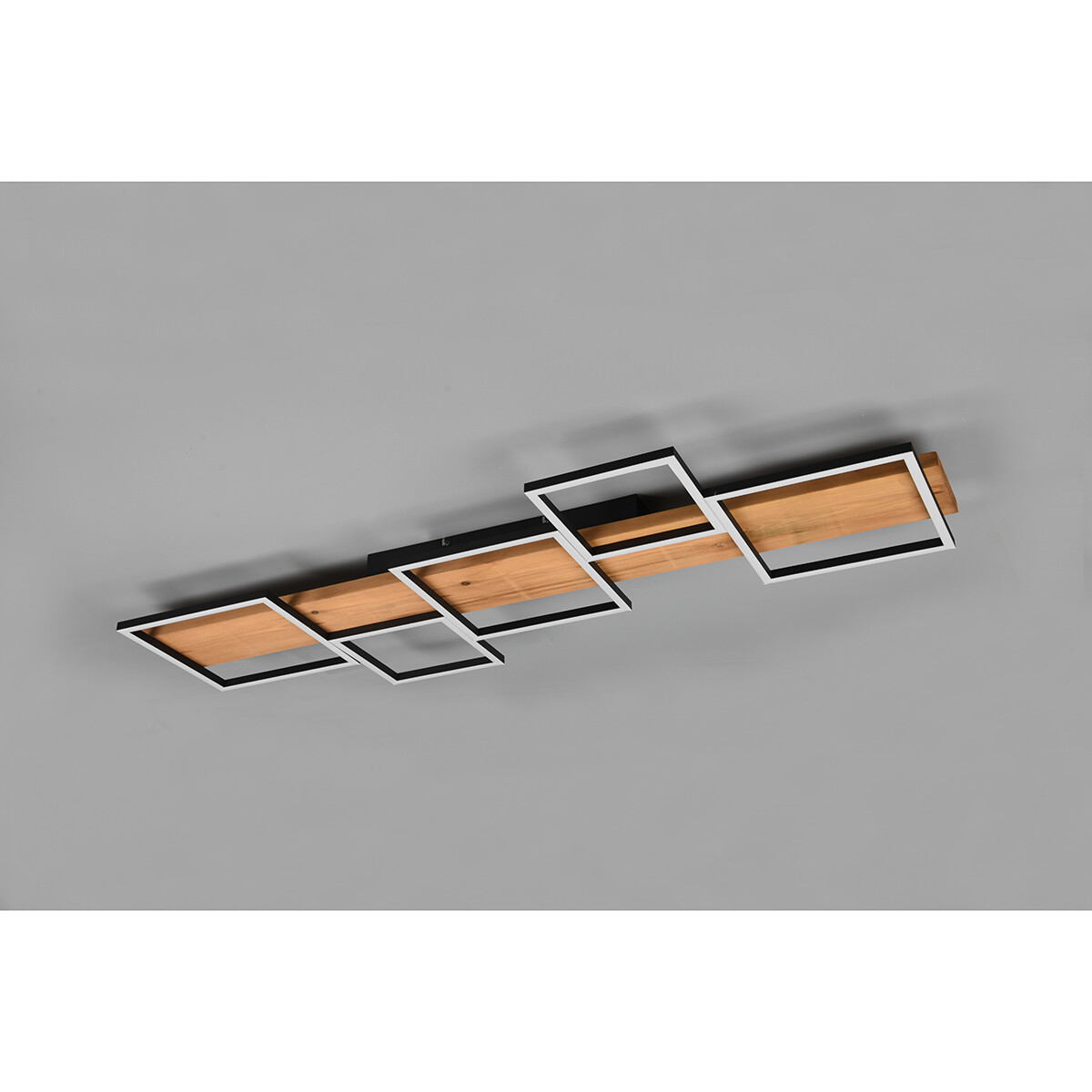 LED Deckenlampe - Deckenbeleuchtung - Trion Harla - 42W - Warmweiß 3000K - Dimmbar - Rechteckig - Mattschwarz - Aluminium