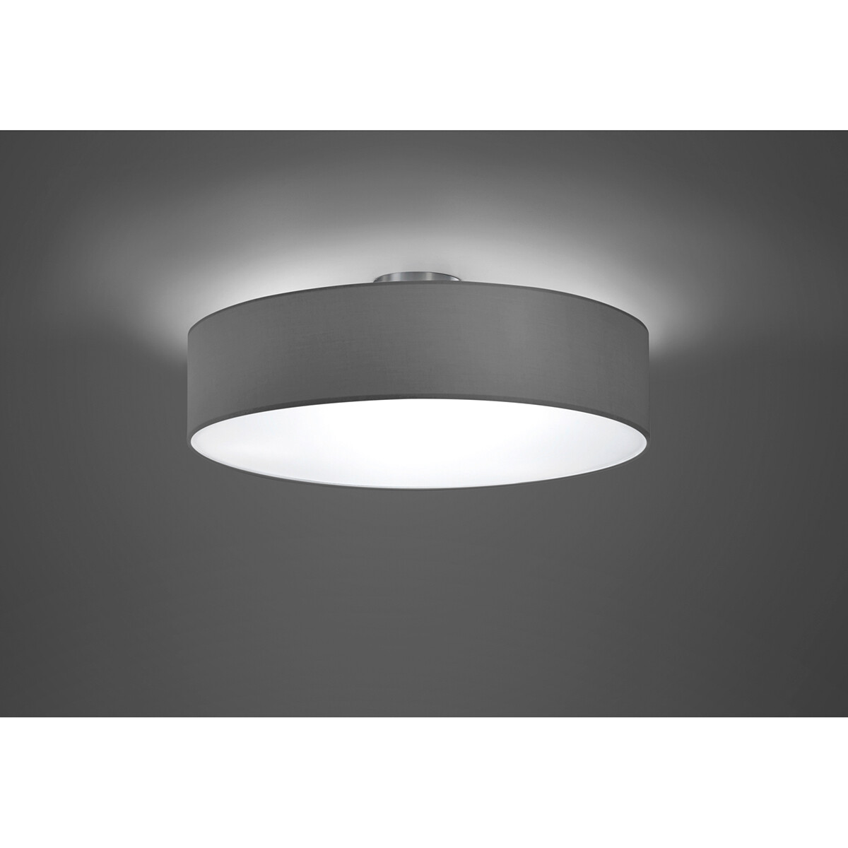 LED Deckenlampe - Deckenbeleuchtung - Trion Hotia - E27-Fassung - 3-flammig - Rund - Mattgrau - Aluminium