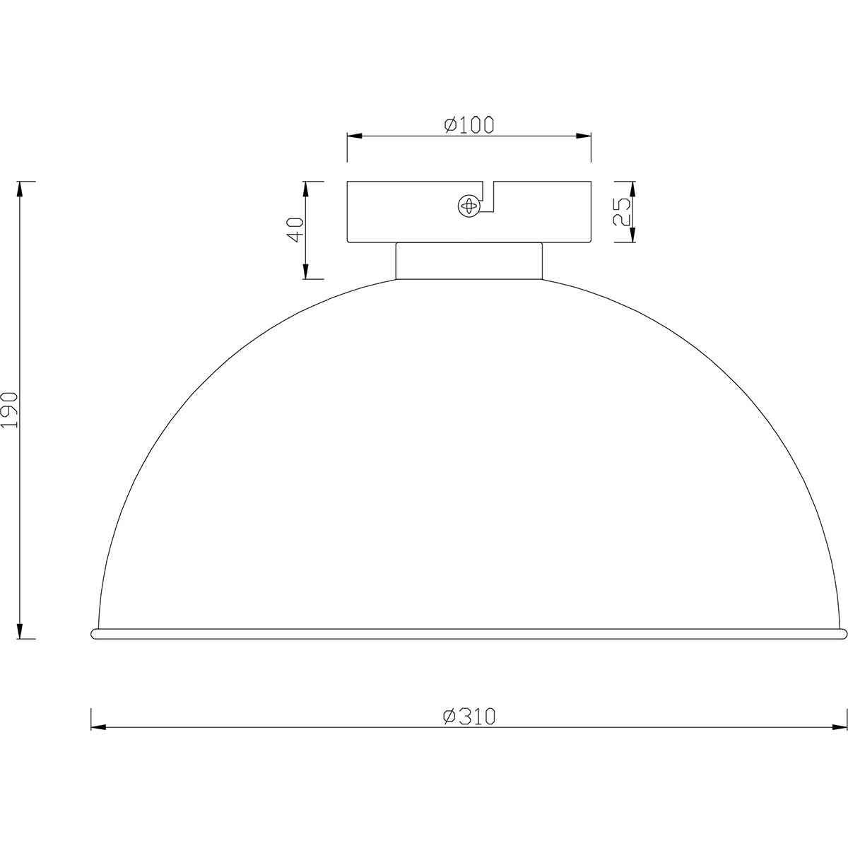 LED Deckenleuchte - Deckenbeleuchtung - Trion Jin - E27 Sockel - Rund - Mattschwarz Aluminium