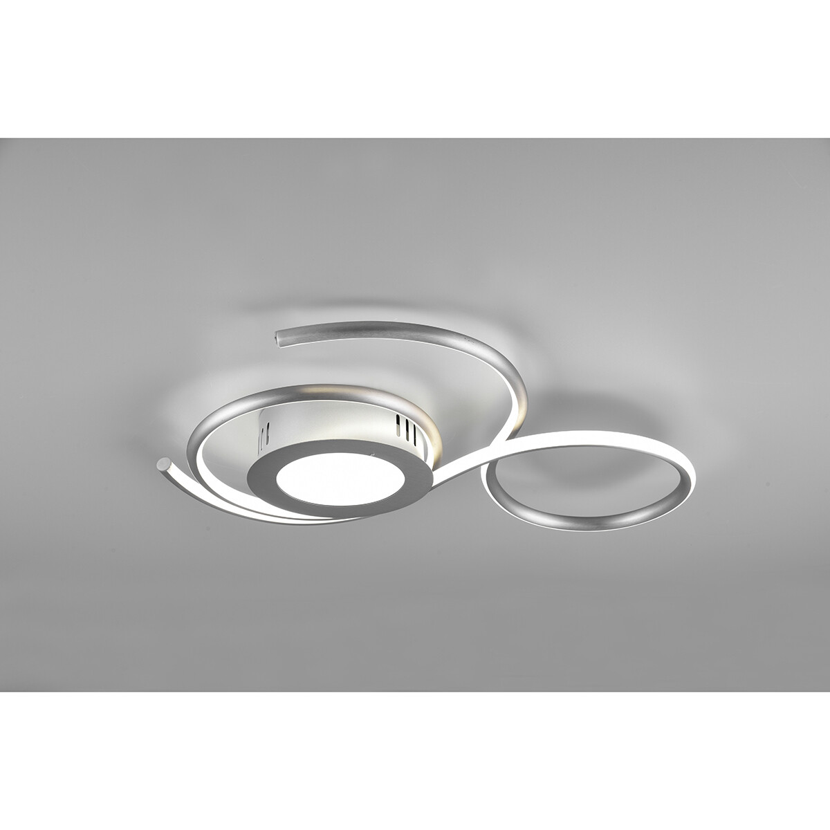 LED Deckenlampe - Deckenbeleuchtung - Trion Jivino - 36W - Anpassbare Lichtfarbe - Dimmbar - Rund - Mattnickel - Aluminium