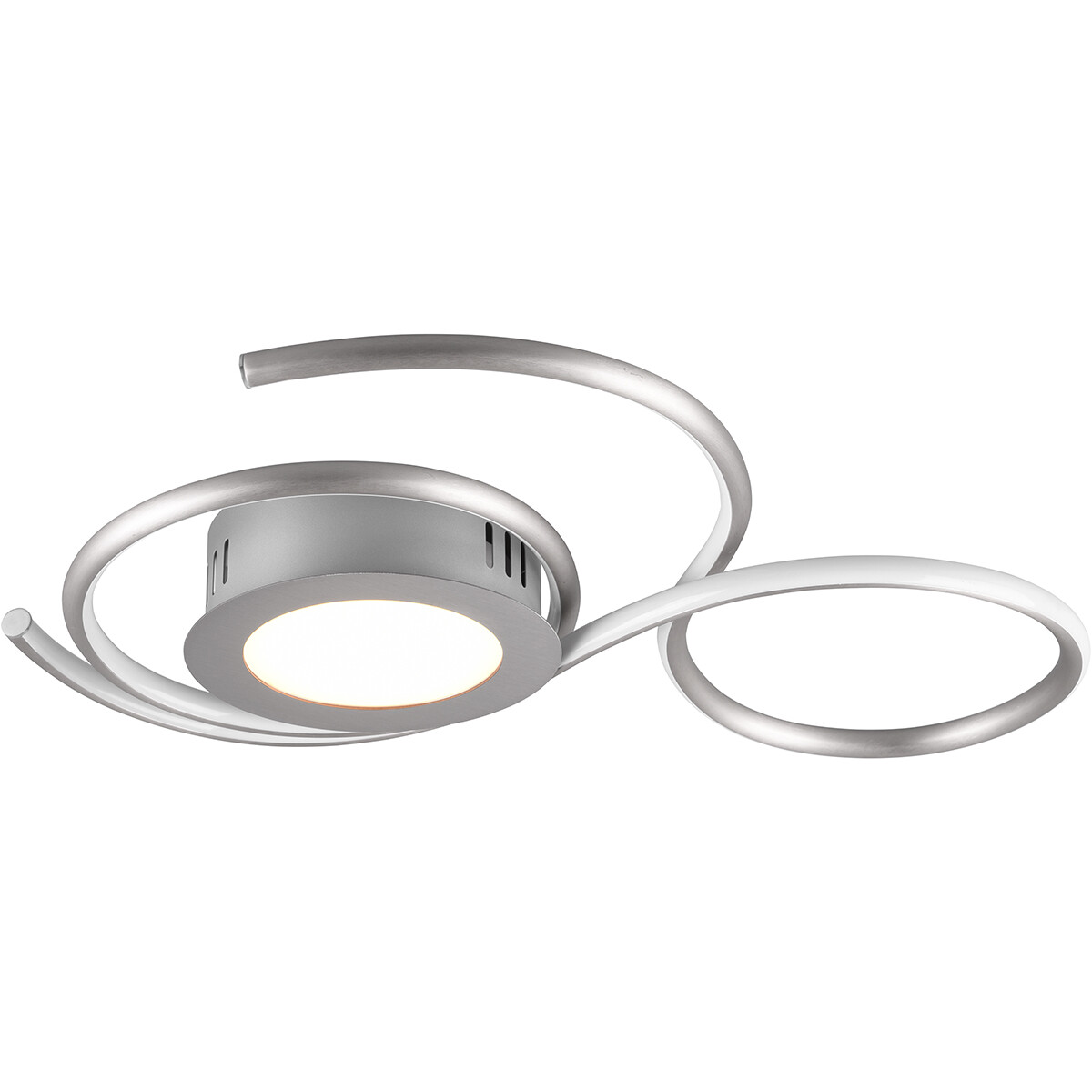 LED Deckenlampe - Deckenbeleuchtung - Trion Jivino - 36W - Anpassbare Lichtfarbe - Dimmbar - Rund - Mattnickel - Aluminium