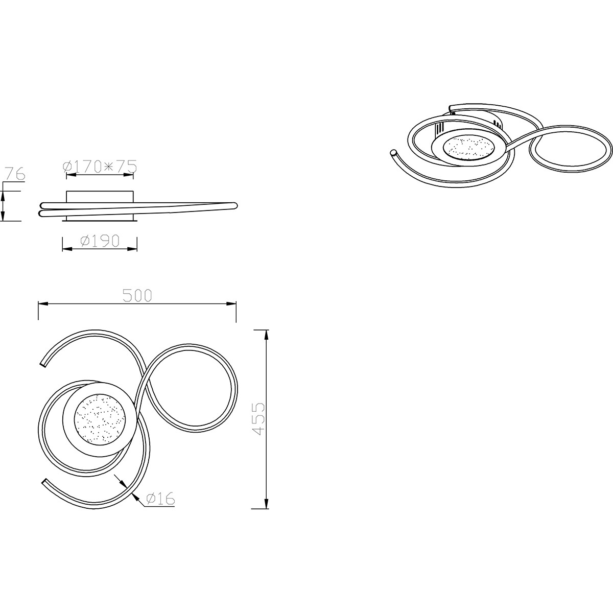 LED Deckenlampe - Deckenbeleuchtung - Trion Jivino - 36W - Anpassbare Lichtfarbe - Dimmbar - Rund - Mattnickel - Aluminium