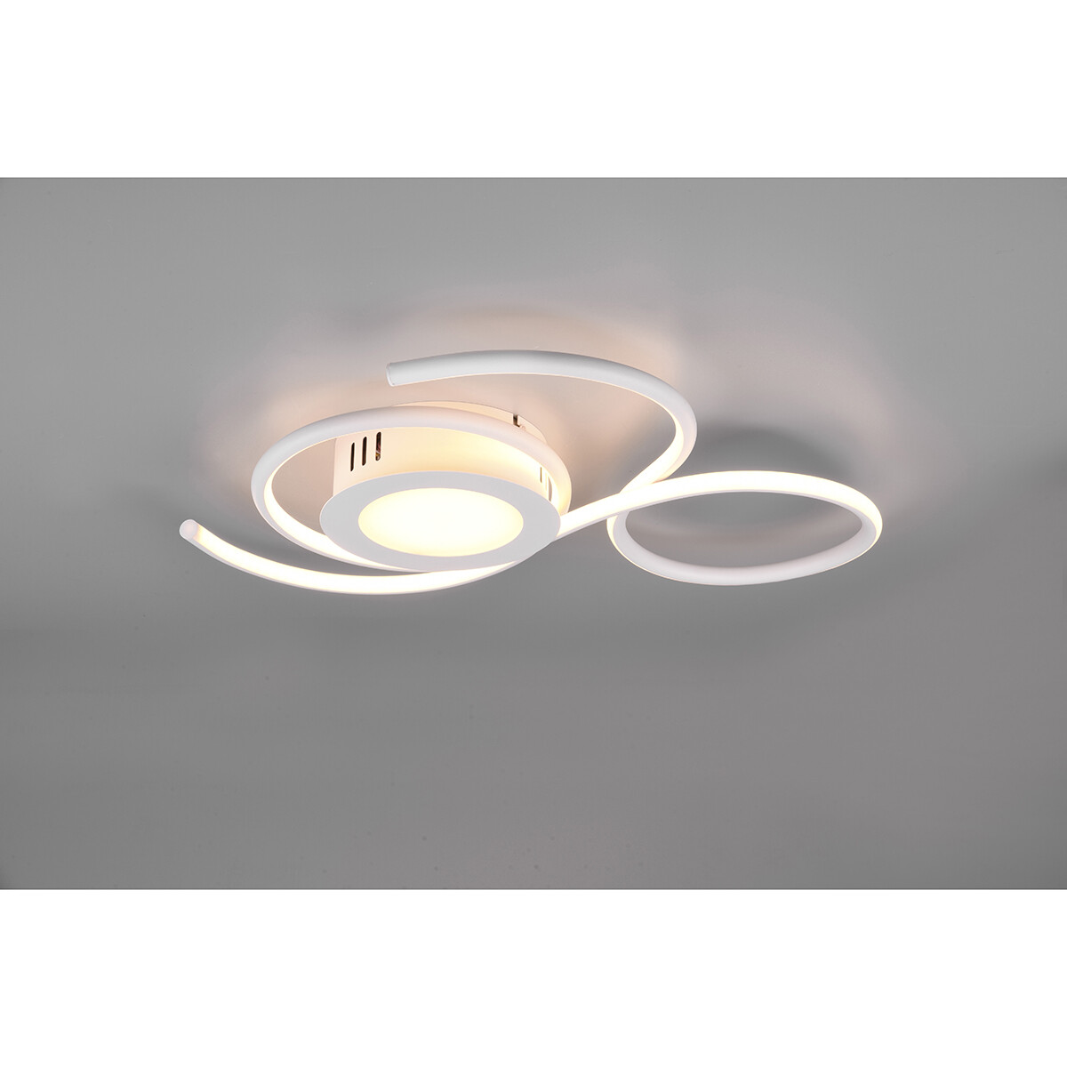 LED Deckenlampe - Deckenbeleuchtung - Trion Jivino - 36W - Anpassbare Lichtfarbe - Dimmbar - Rund - Mattweiß - Aluminium