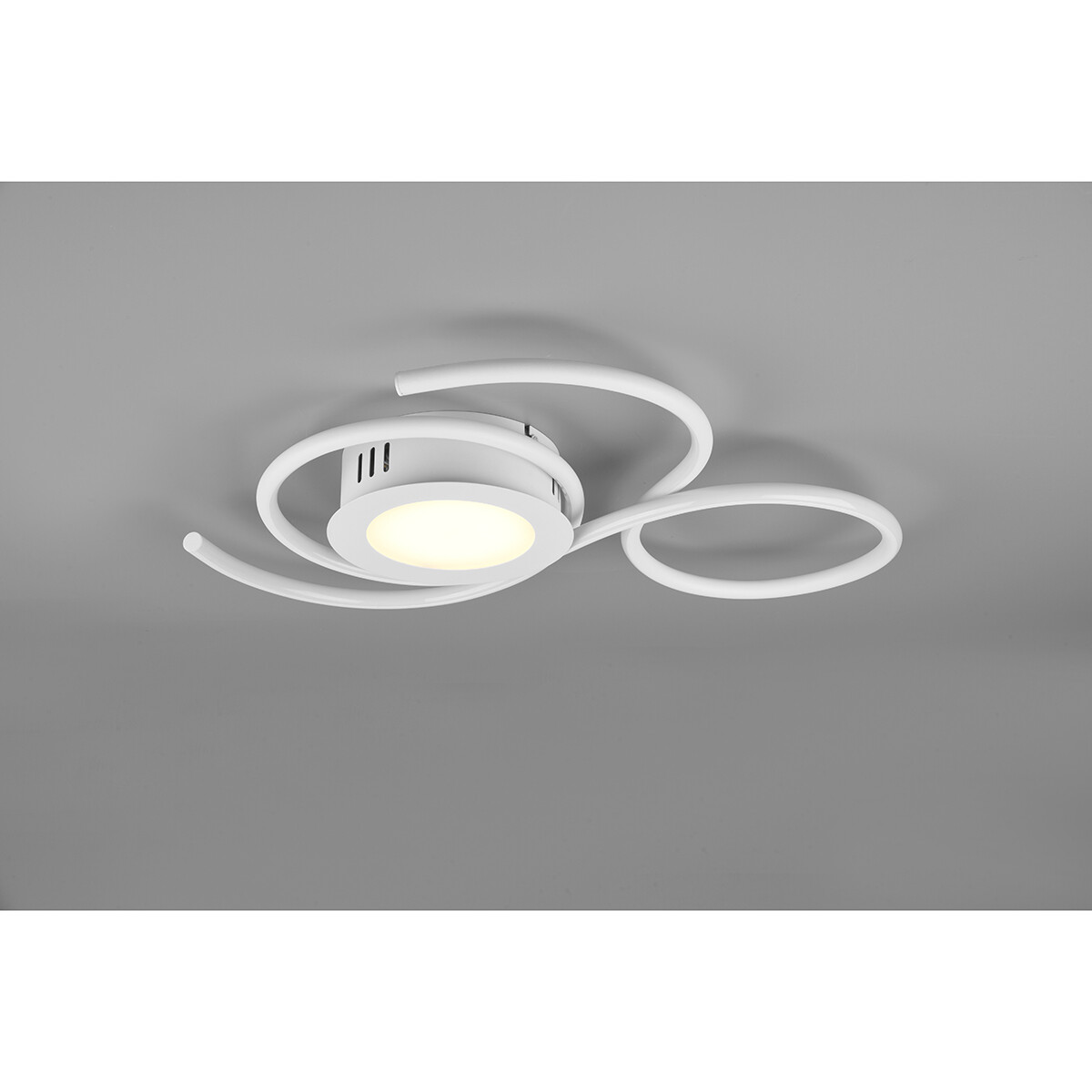 LED Deckenlampe - Deckenbeleuchtung - Trion Jivino - 36W - Anpassbare Lichtfarbe - Dimmbar - Rund - Mattweiß - Aluminium