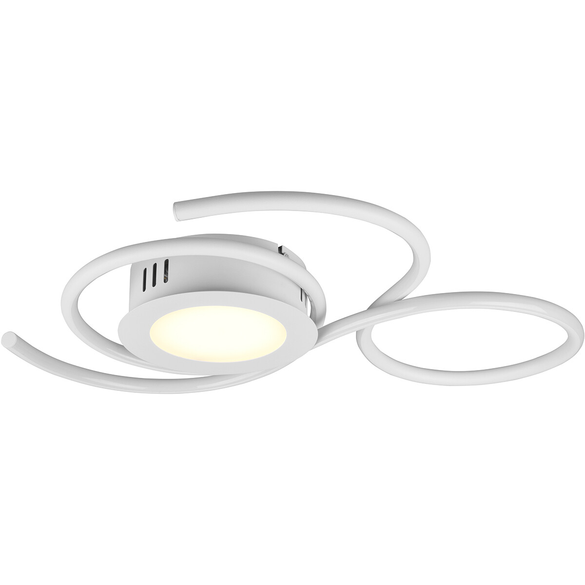 LED Deckenlampe - Deckenbeleuchtung - Trion Jivino - 36W - Anpassbare Lichtfarbe - Dimmbar - Rund - Mattweiß - Aluminium