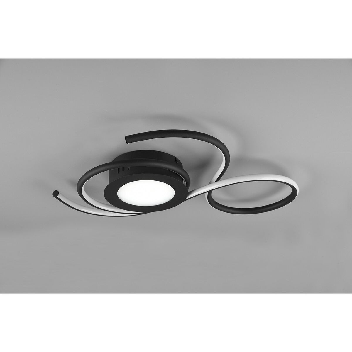 LED Deckenlampe - Deckenbeleuchtung - Trion Jivino - 36W - Anpassbare Lichtfarbe - Dimmbar - Rund - Mattschwarz - Aluminium