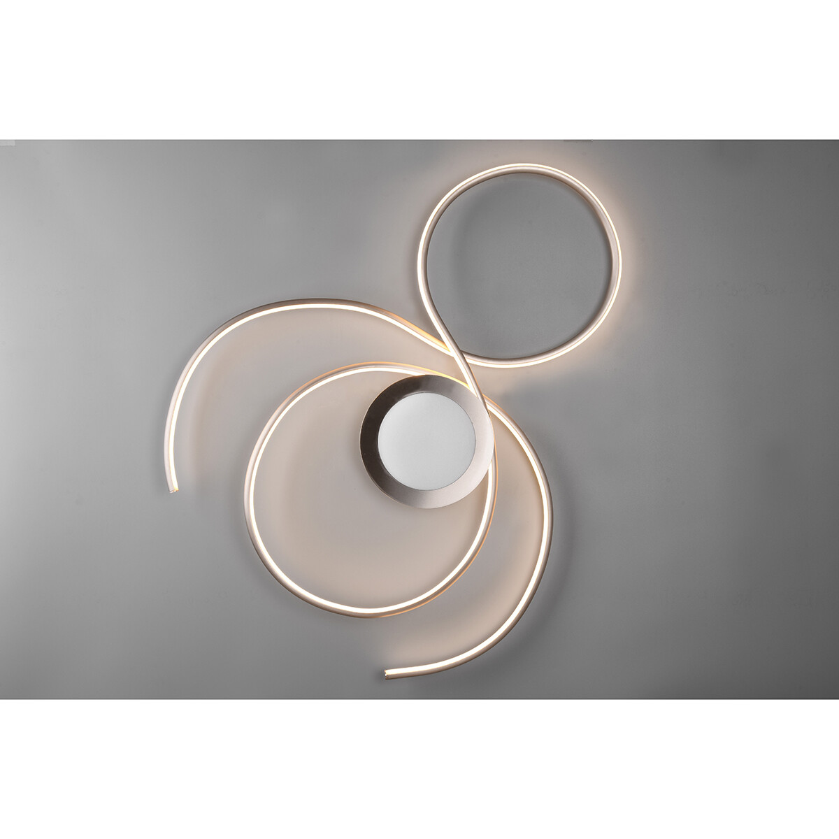 LED Deckenlampe - Deckenbeleuchtung - Trion Jivino - 48W - Anpassbare Lichtfarbe - Dimmbar - Rund - Mattes Nickel - Aluminium