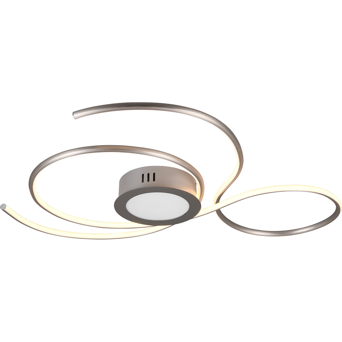 LED Deckenlampe - Deckenbeleuchtung - Trion Jivino - 48W - Anpassbare Lichtfarbe - Dimmbar - Rund - Mattes Nickel - Aluminium