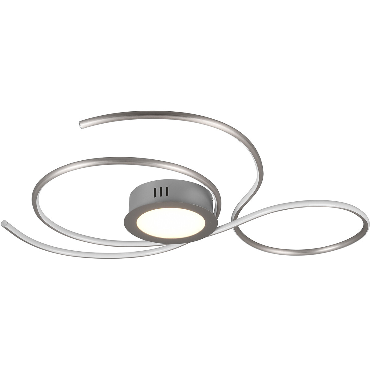 LED Deckenlampe - Deckenbeleuchtung - Trion Jivino - 48W - Anpassbare Lichtfarbe - Dimmbar - Rund - Mattes Nickel - Aluminium