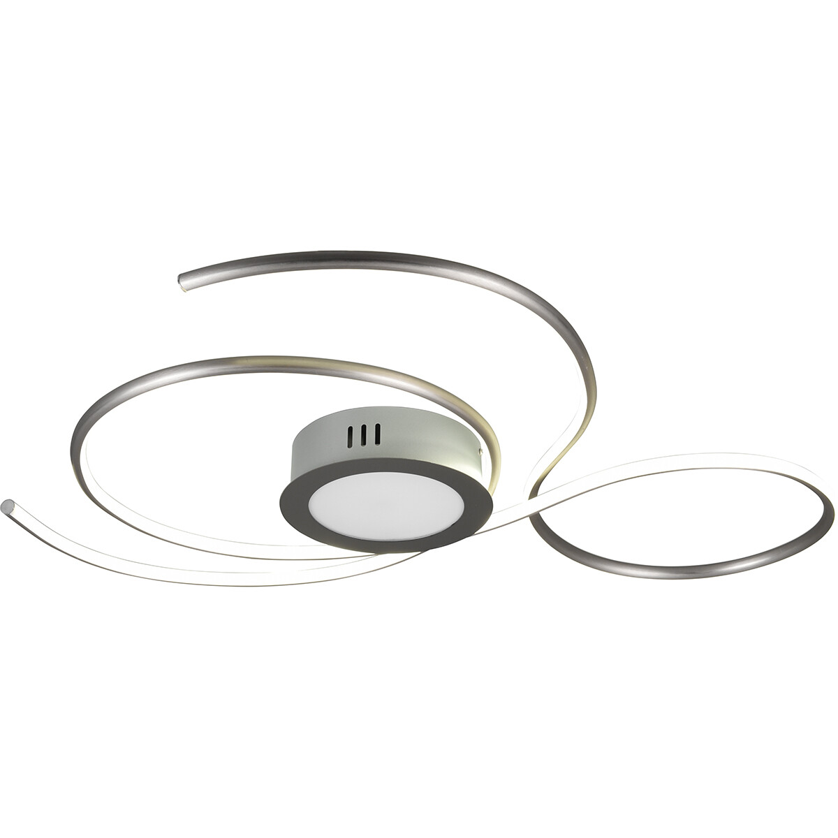 LED Deckenlampe - Deckenbeleuchtung - Trion Jivino - 48W - Anpassbare Lichtfarbe - Dimmbar - Rund - Mattes Nickel - Aluminium