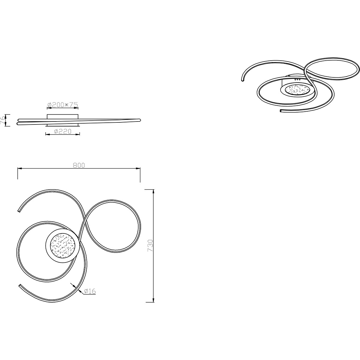 LED Deckenlampe - Deckenbeleuchtung - Trion Jivino - 48W - Anpassbare Lichtfarbe - Dimmbar - Rund - Mattes Nickel - Aluminium