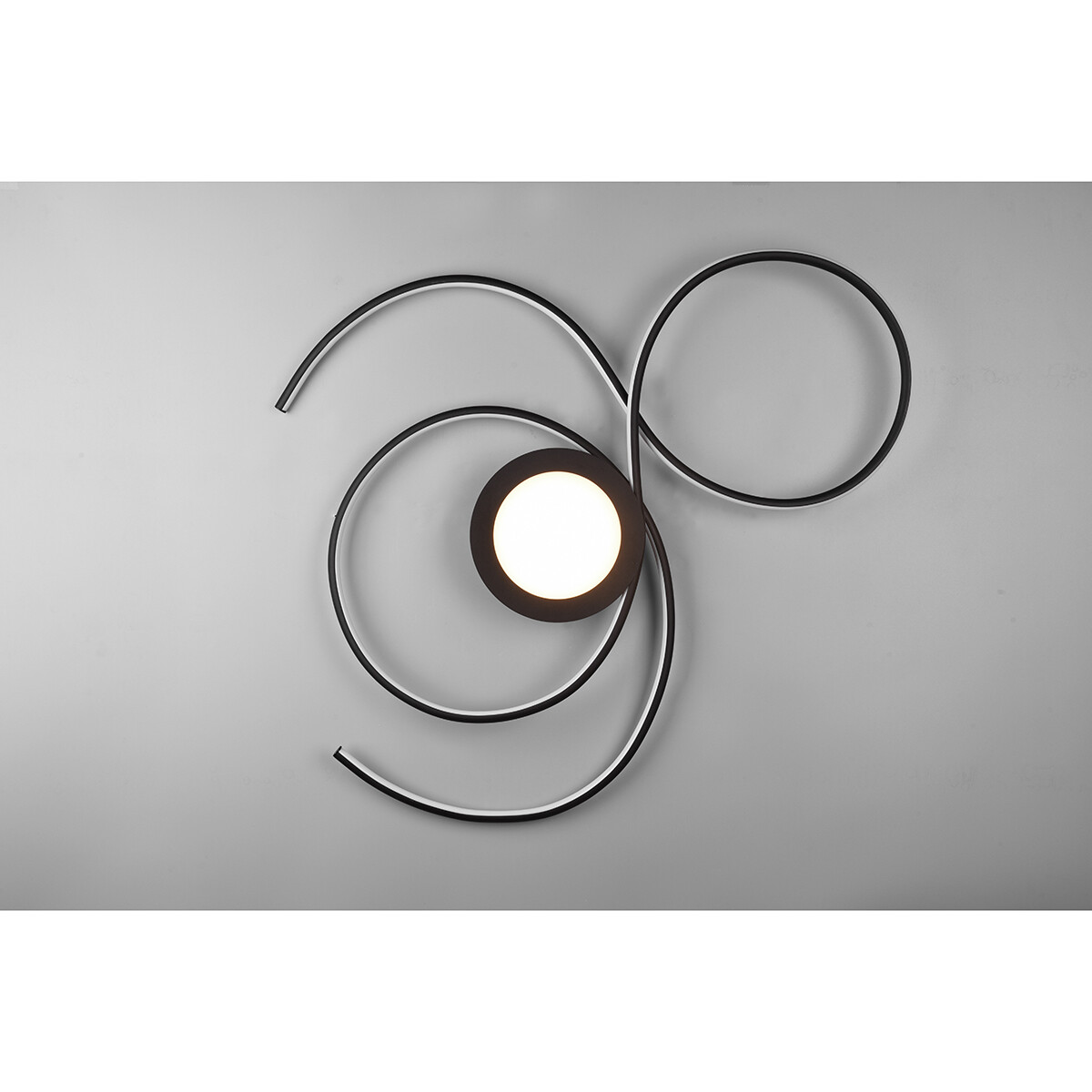 LED Deckenlampe - Deckenbeleuchtung - Trion Jivino - 48W - Anpassbare Lichtfarbe - Dimmbar - Rund - Mattschwarz - Aluminium