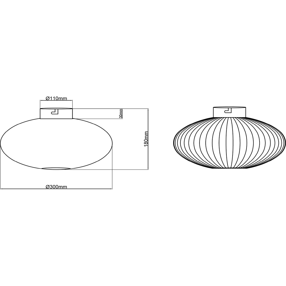 LED Deckenlampe - Deckenbeleuchtung - Trion Johy - E27 Fassung - Rund - Industriell - Mattschwarz - Aluminium - 30cm