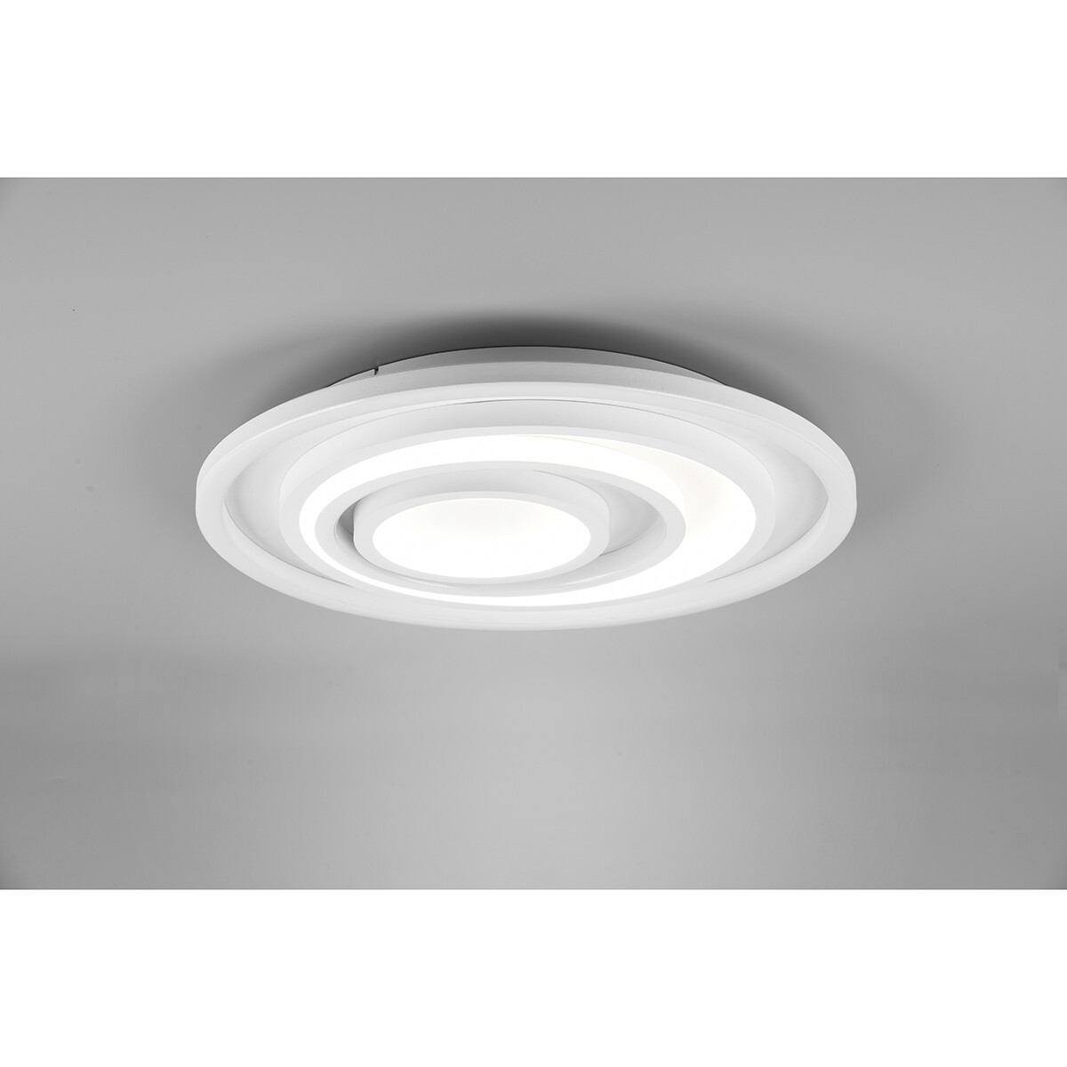 LED Deckenlampe - Deckenbeleuchtung - Trion Kamaro - 40W - Dimmbar - Anpassbare Lichtfarbe - Fernbedienung - Rund - Mattweiß - Aluminium