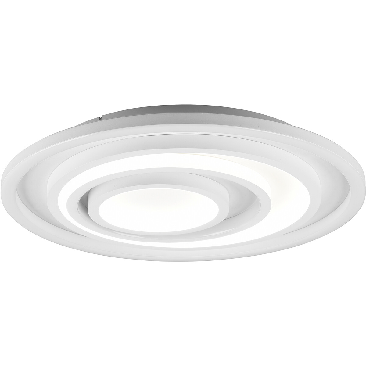 LED Deckenlampe - Deckenbeleuchtung - Trion Kamaro - 40W - Dimmbar - Anpassbare Lichtfarbe - Fernbedienung - Rund - Mattweiß - Aluminium