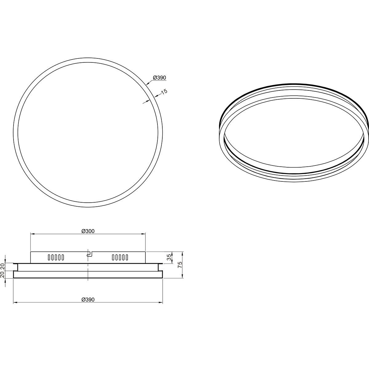 LED-Deckenleuchte - Deckenbeleuchtung - Trion Kio - 18W - RGBW - Dimmbar - Anpassbare Farbe - Fernbedienung - Rund - Mattschwarz - Metall