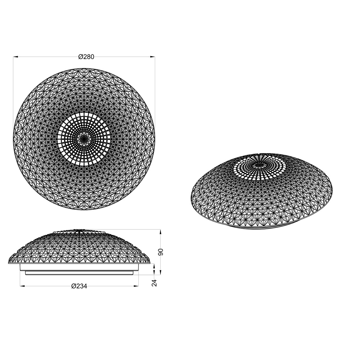 LED Deckenleuchte - Deckenbeleuchtung - Trion Komino - 21W - Warmweiß 3000K - Rund - Matt Weiß - Alumunium