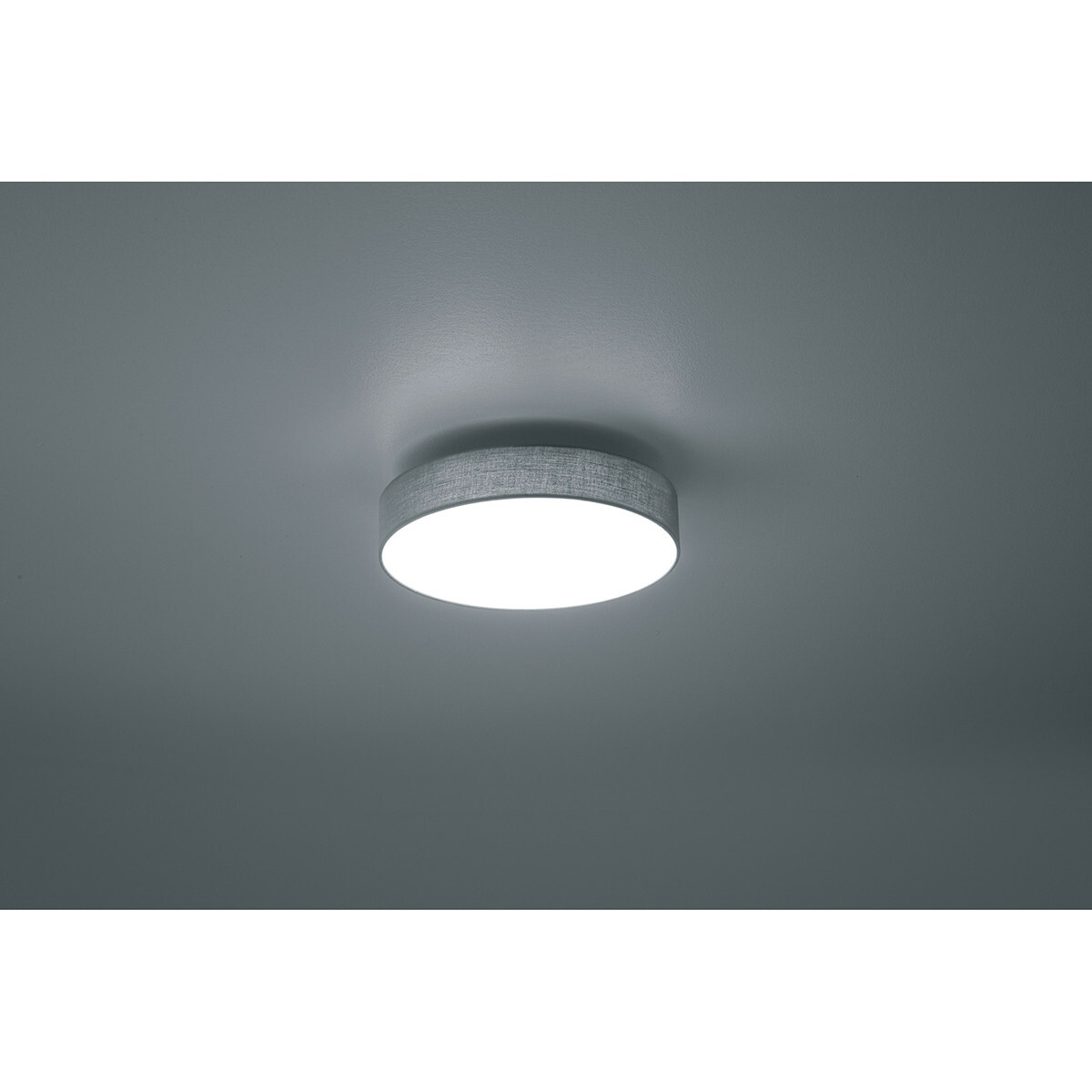 LED Deckenleuchte - Deckenbeleuchtung - Trion Lanago - 22W - Warmweiß 3000K - Rund - Matt Grau - Aluminium