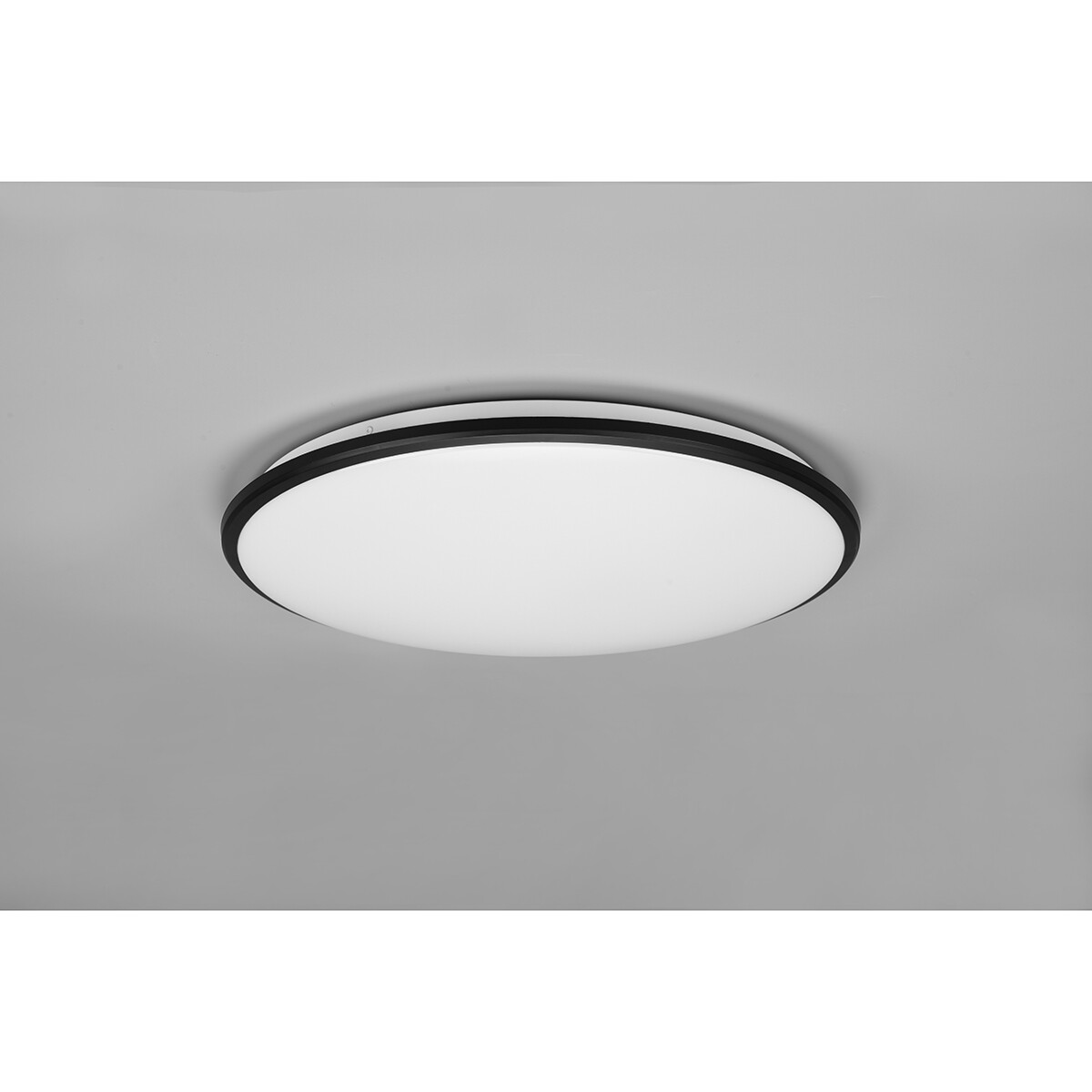 LED Deckenlampe - Deckenbeleuchtung - Trion Lombis - 34W - Warmweiß 3000K - Dimmbar - Rund - Mattschwarz - Kunststoff