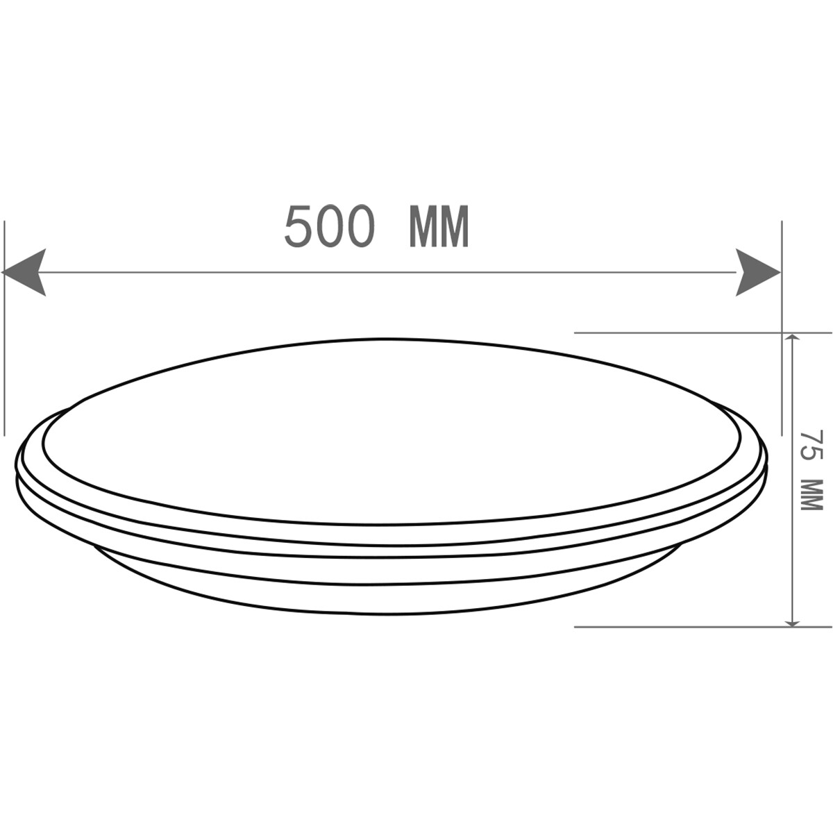 LED Deckenlampe - Deckenbeleuchtung - Trion Lombis - 34W - Warmweiß 3000K - Dimmbar - Rund - Mattschwarz - Kunststoff