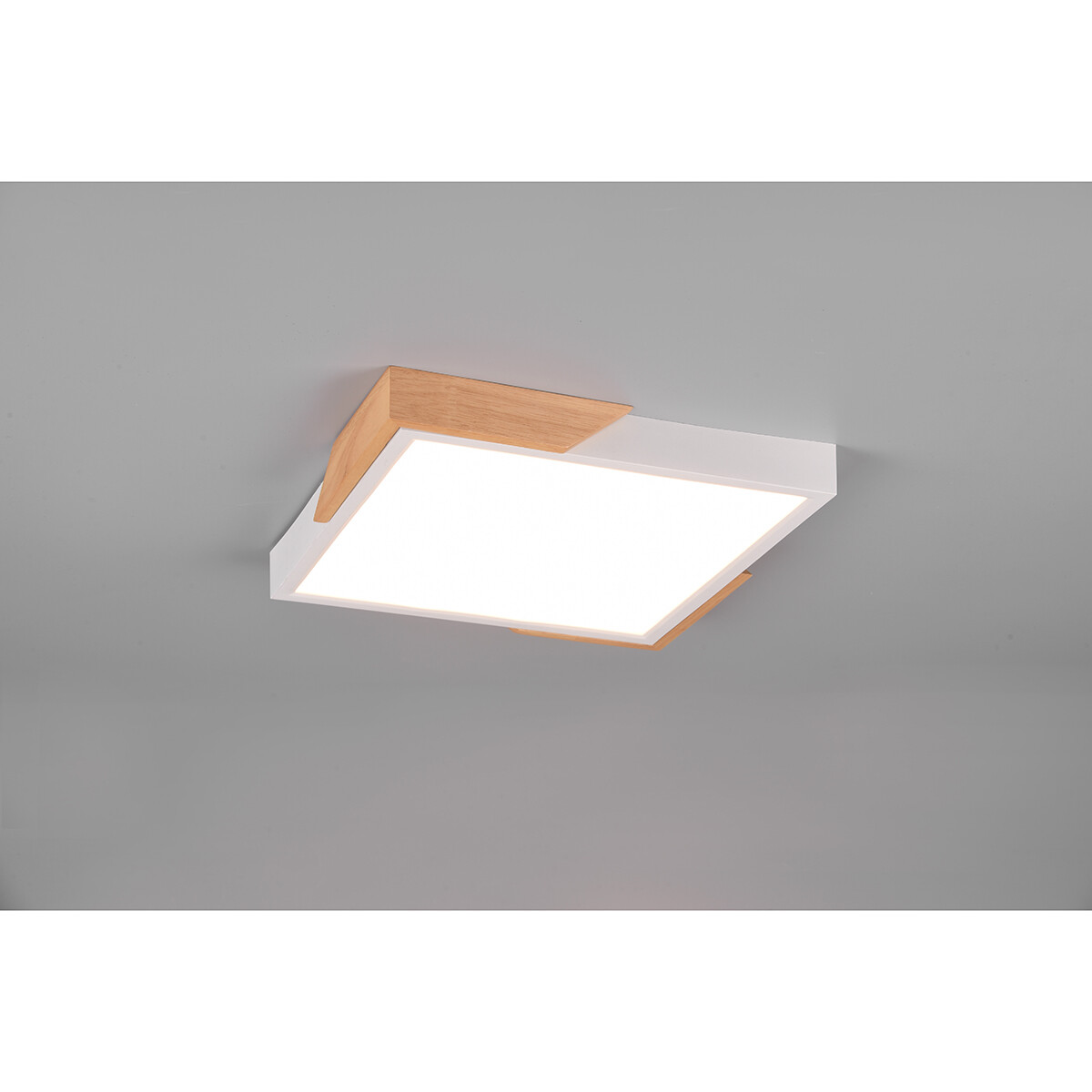 LED Deckenlampe - Deckenbeleuchtung - Trion Mirza - 20W - Warmweiß 3000K - Dimmbar - Quadrat - Mattweiß - Kunststoff