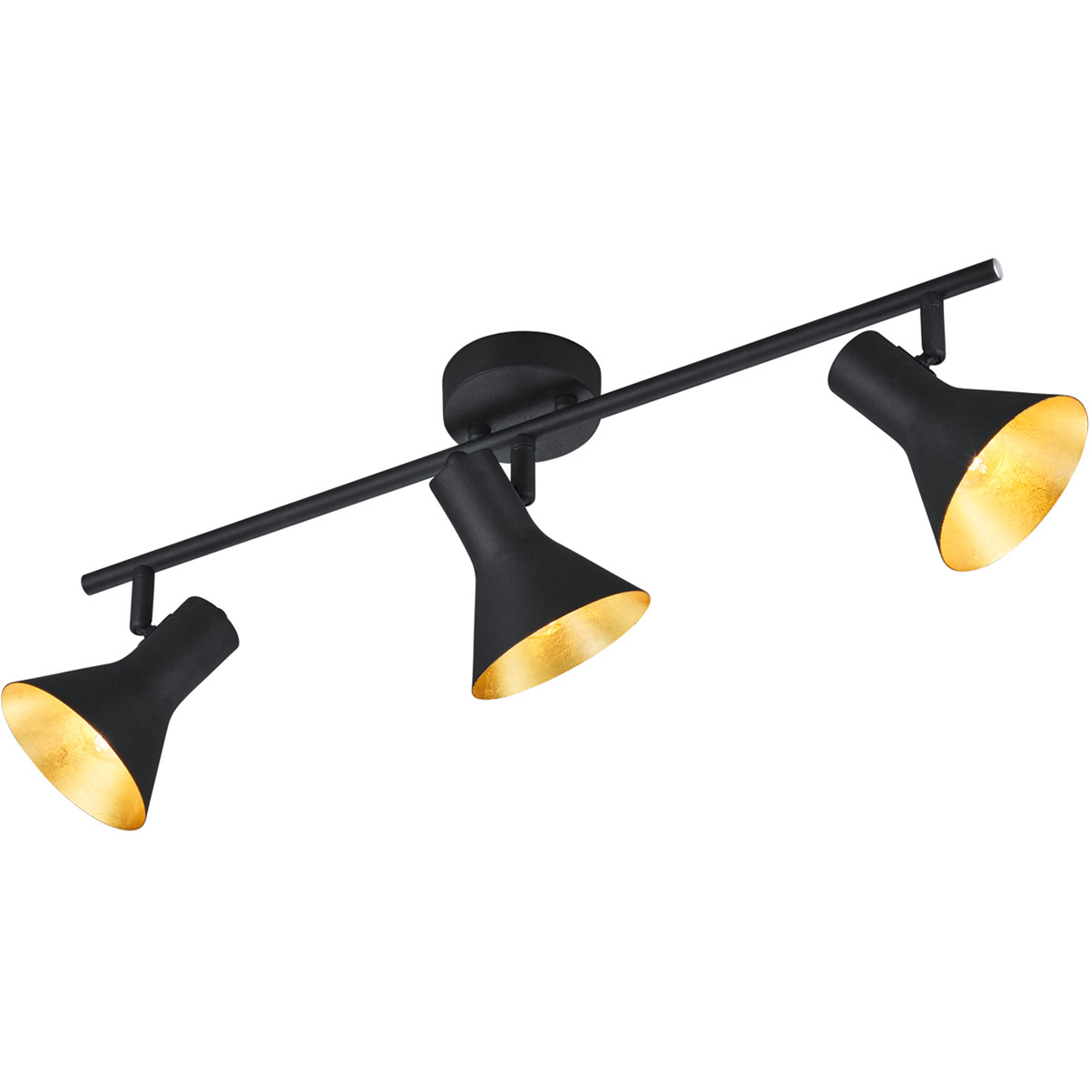 LED Deckenstrahler - Trion Nana - E14 Sockel - 3-flammig - Rund - Mattschwarz - Aluminium