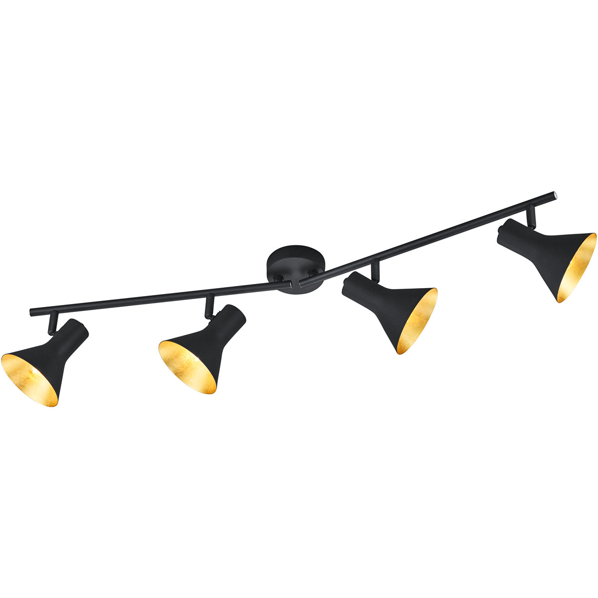 LED Deckenstrahler - Trion Nana - E14 Sockel - 4-flammig - Verstellbar - Rund - Mattschwarz - Aluminium