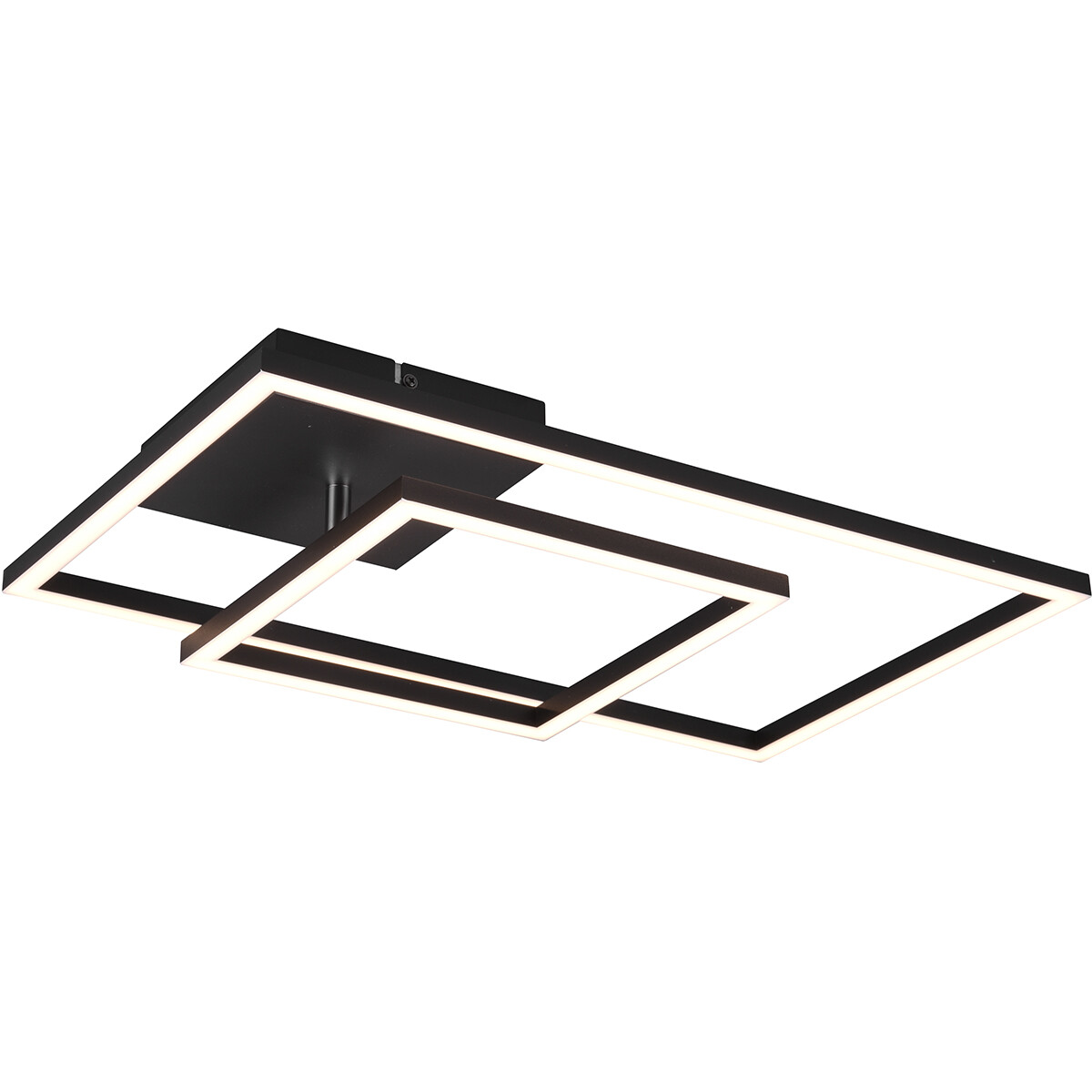 LED Deckenlampe - Deckenbeleuchtung - Trion Paderno - 25W - Neutralweiß 4000K - Dimmbar - Rechteckig - Matt Schwarz - Aluminium