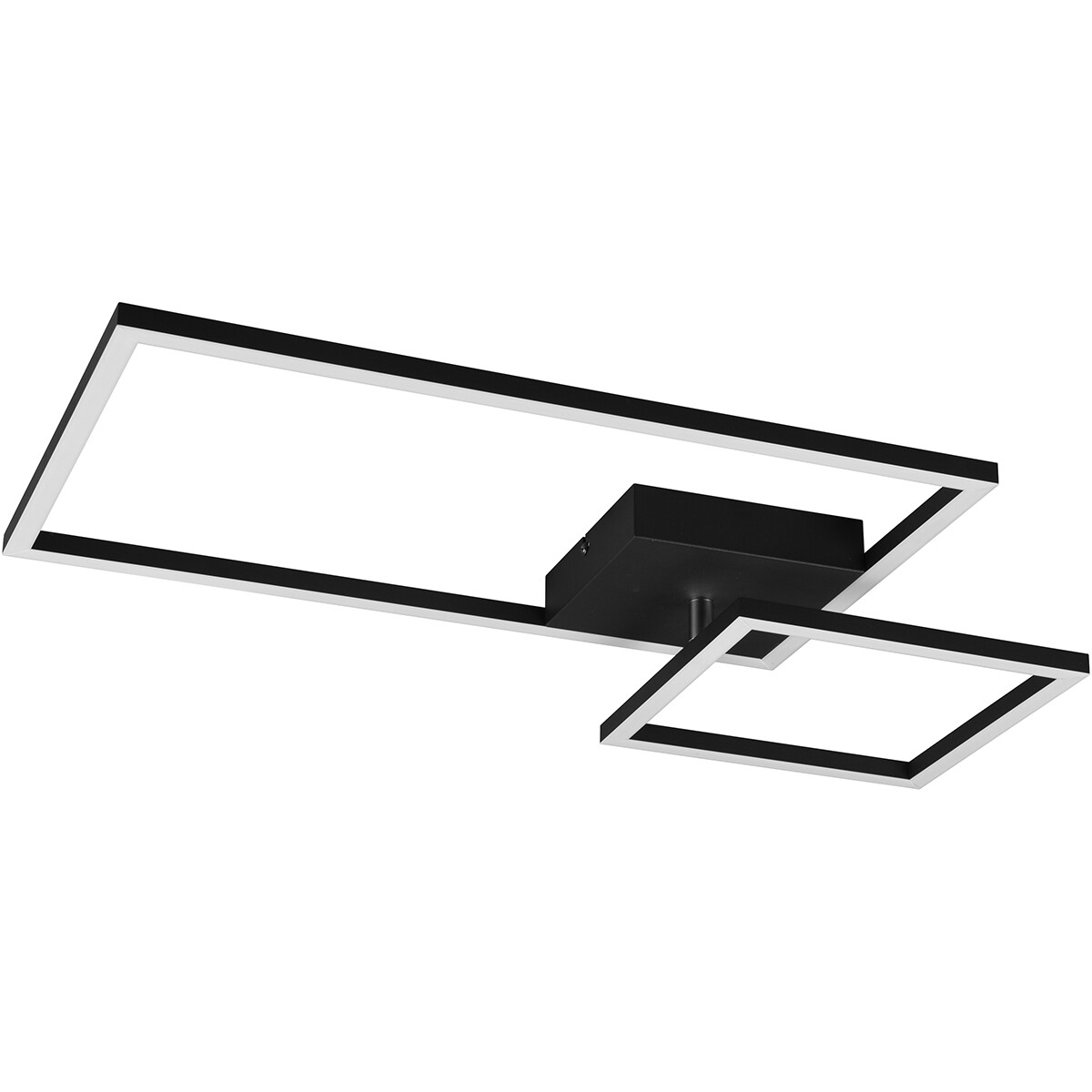 LED Deckenlampe - Deckenbeleuchtung - Trion Paderno - 25W - Neutralweiß 4000K - Dimmbar - Rechteckig - Matt Schwarz - Aluminium