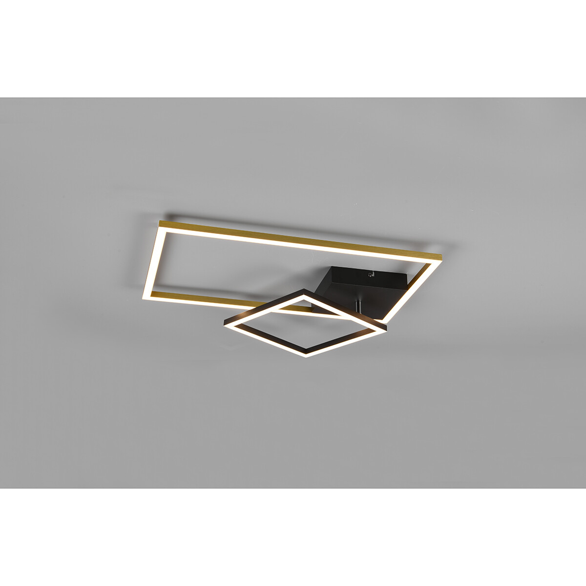 LED Deckenlampe - Deckenbeleuchtung - Trion Pado - 25W - Warmweiß 3000K - Dimmbar - Rechteckig - Matt Gold - Aluminium