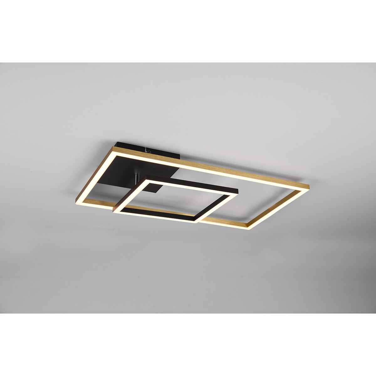 LED Deckenlampe - Deckenbeleuchtung - Trion Pado - 25W - Warmweiß 3000K - Dimmbar - Rechteckig - Matt Gold - Aluminium