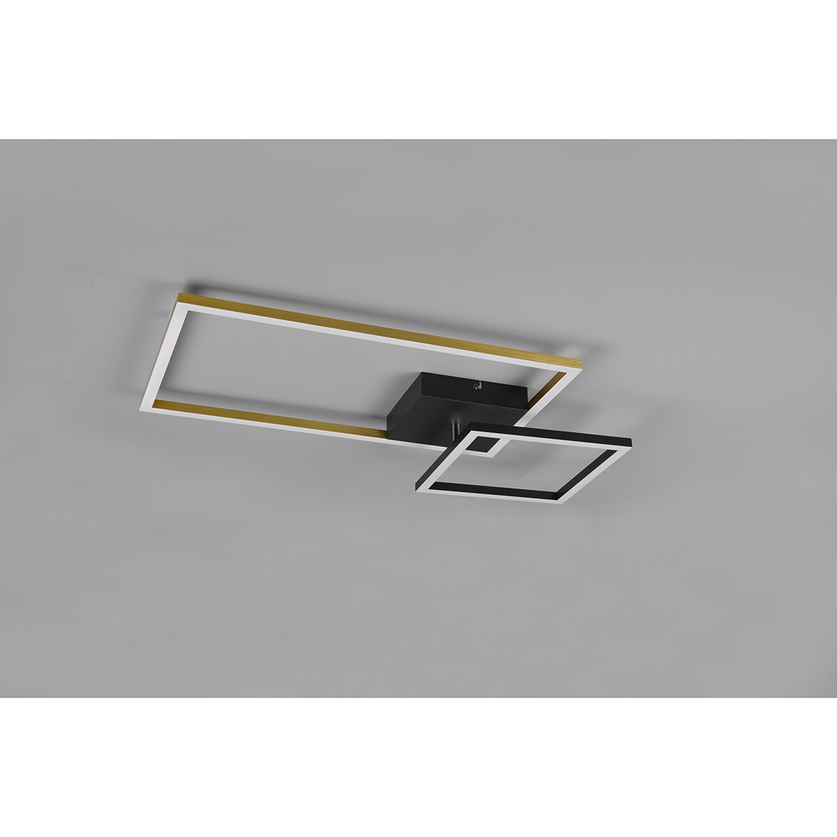 LED Deckenlampe - Deckenbeleuchtung - Trion Pado - 25W - Warmweiß 3000K - Dimmbar - Rechteckig - Matt Gold - Aluminium