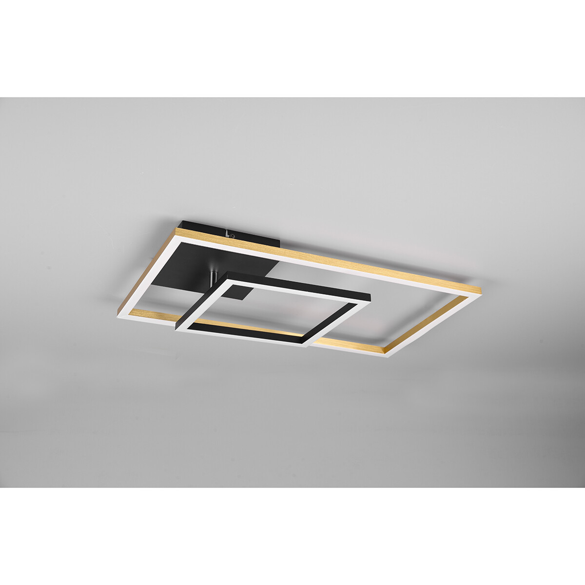 LED Deckenlampe - Deckenbeleuchtung - Trion Pado - 25W - Warmweiß 3000K - Dimmbar - Rechteckig - Matt Gold - Aluminium