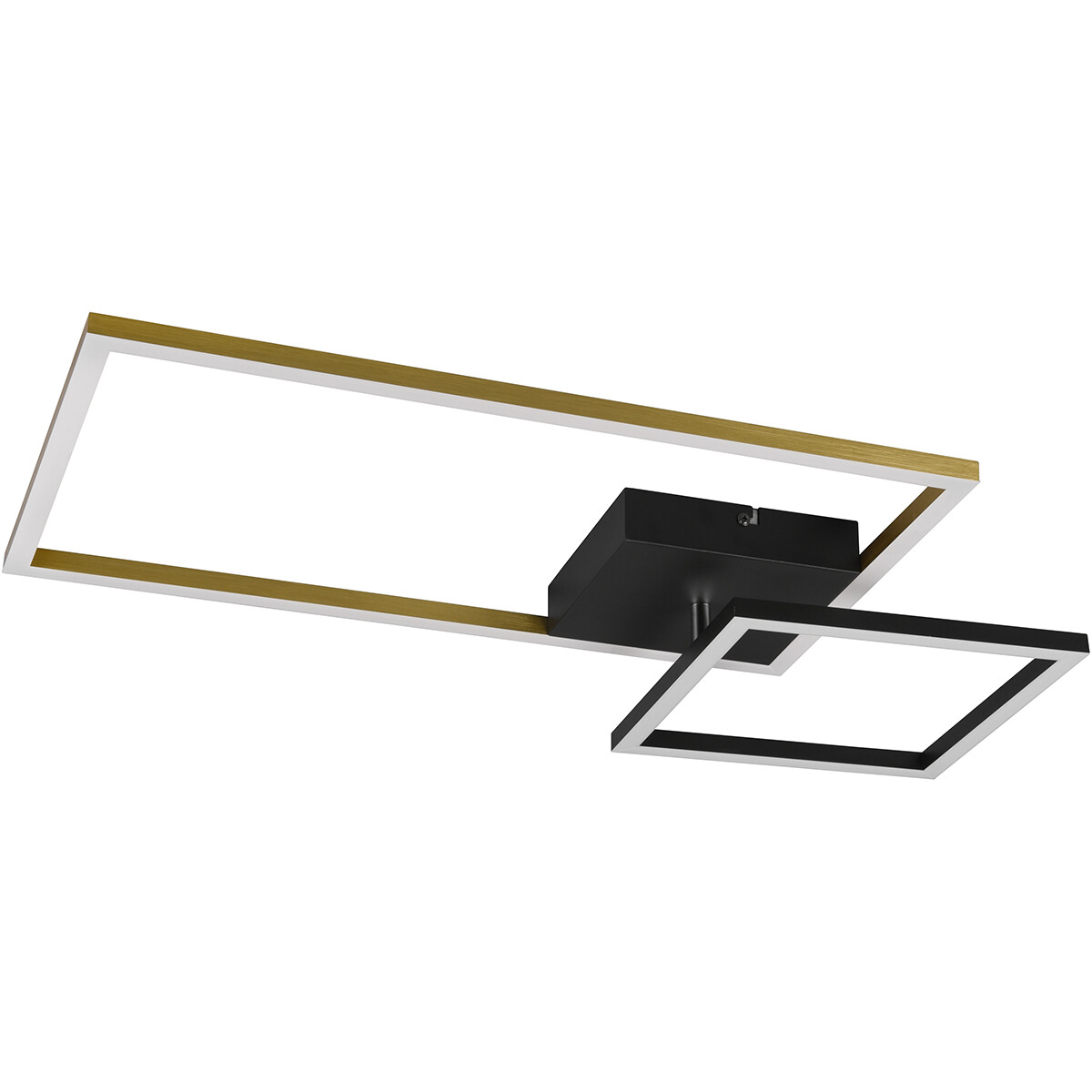 LED Deckenlampe - Deckenbeleuchtung - Trion Pado - 25W - Warmweiß 3000K - Dimmbar - Rechteckig - Matt Gold - Aluminium