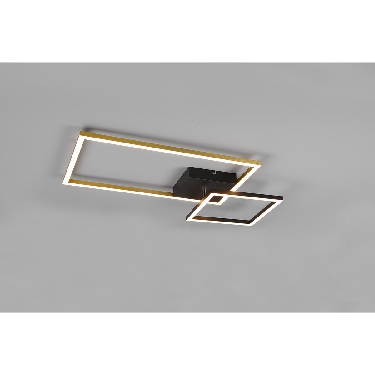 LED Deckenlampe - Deckenbeleuchtung - Trion Pado - 25W - Warmweiß 3000K - Dimmbar - Rechteckig - Matt Gold - Aluminium