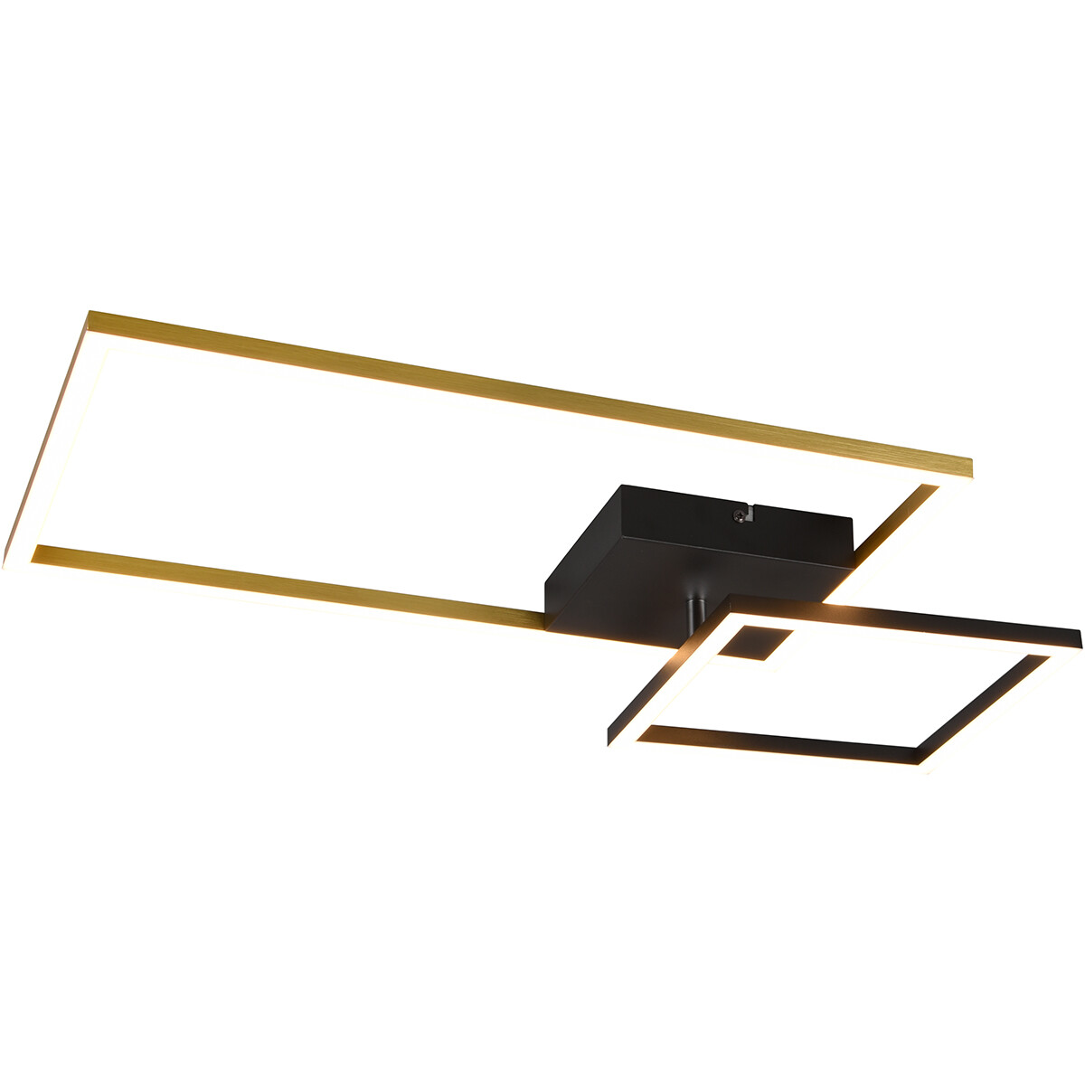 LED Deckenlampe - Deckenbeleuchtung - Trion Pado - 25W - Warmweiß 3000K - Dimmbar - Rechteckig - Matt Gold - Aluminium