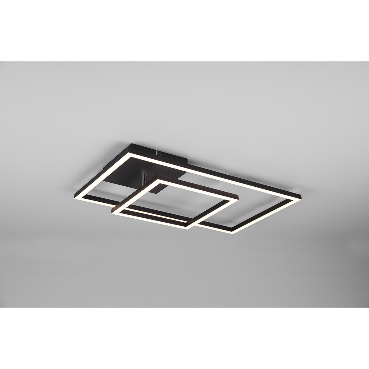 LED Deckenlampe - Deckenbeleuchtung - Trion Pado - 25W - Warmweiß 3000K - Dimmbar - Rechteckig - Matt Schwarz - Aluminium