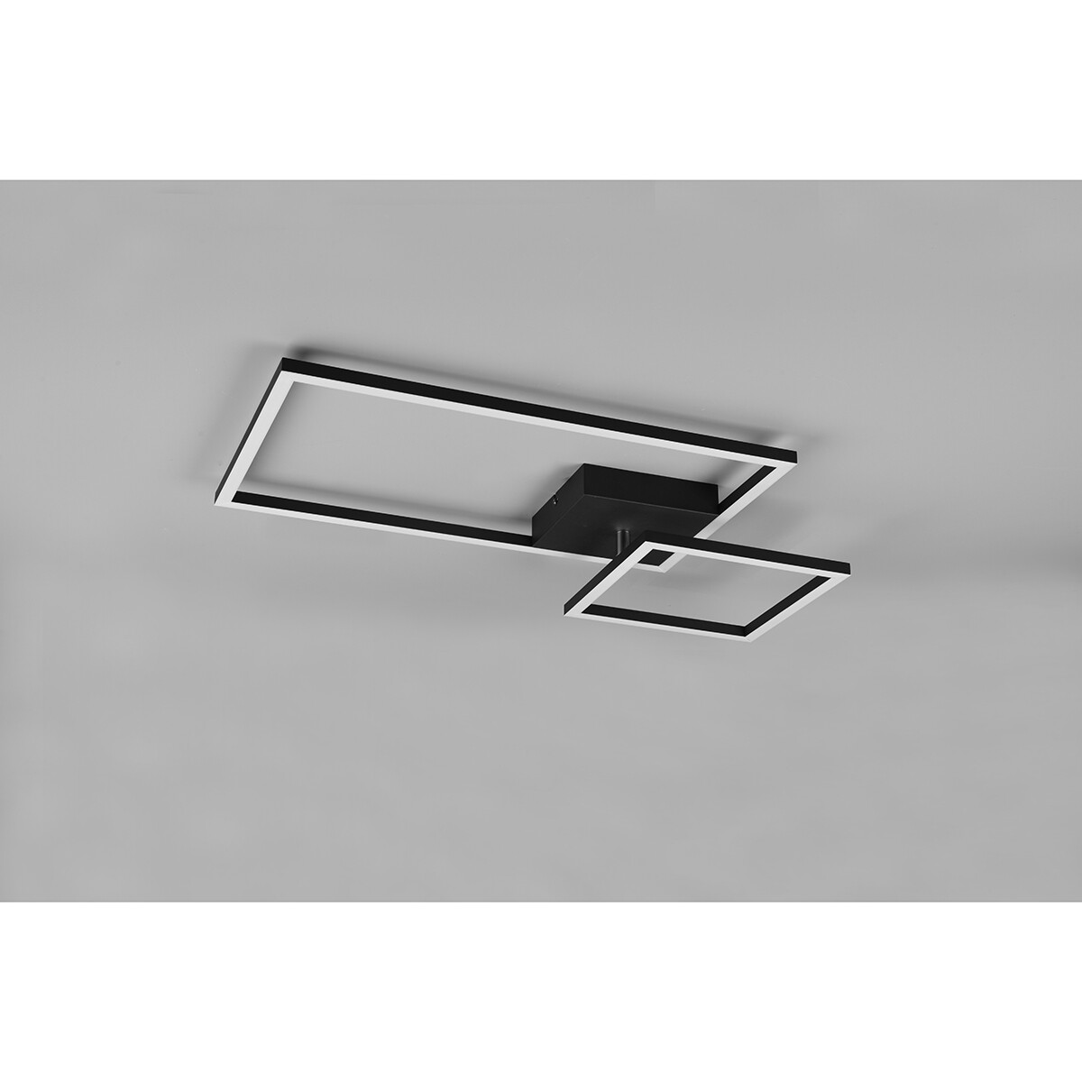 LED Deckenlampe - Deckenbeleuchtung - Trion Pado - 25W - Warmweiß 3000K - Dimmbar - Rechteckig - Matt Schwarz - Aluminium