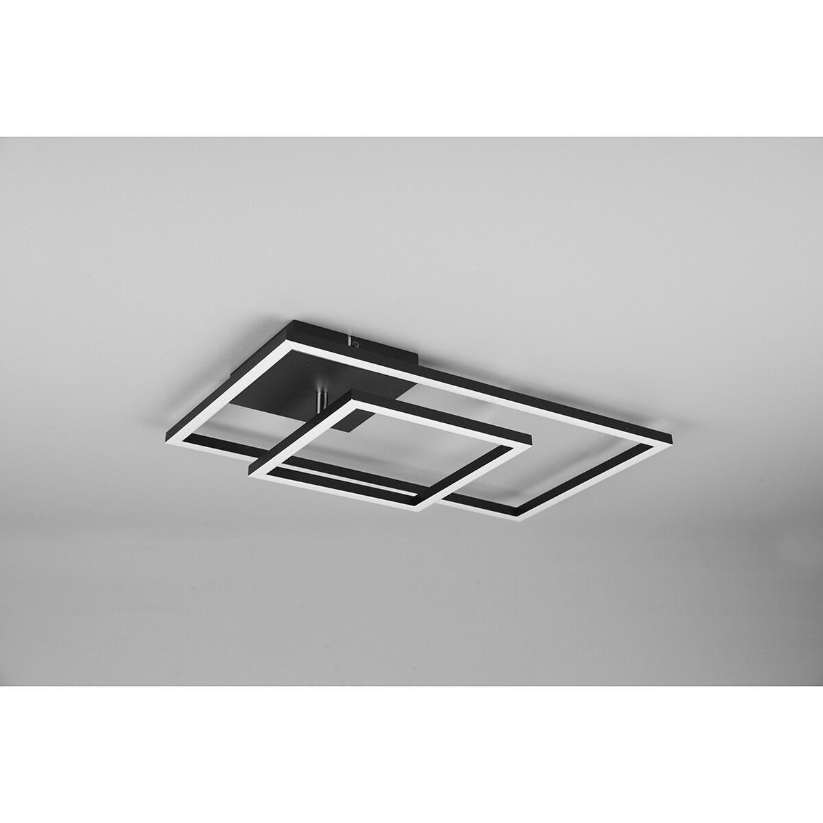 LED Deckenlampe - Deckenbeleuchtung - Trion Pado - 25W - Warmweiß 3000K - Dimmbar - Rechteckig - Matt Schwarz - Aluminium