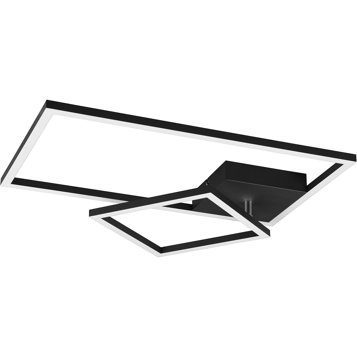 LED Deckenlampe - Deckenbeleuchtung - Trion Pado - 25W - Warmweiß 3000K - Dimmbar - Rechteckig - Matt Schwarz - Aluminium